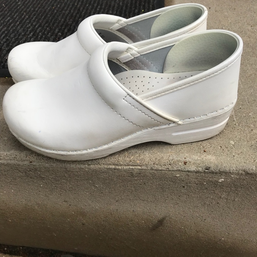 Dansko white clogs